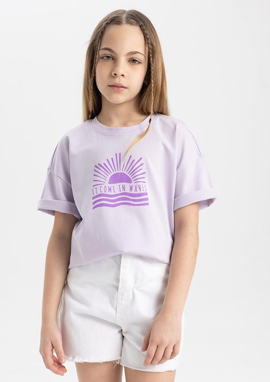 Defacto Kız Çocuk Kısa Kol T-shirt