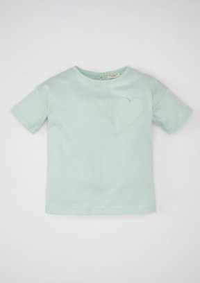 Defacto Yeşil Kız Bebek Basic T-Shirt