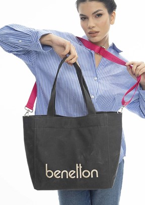 Benetton Siyah Kadın Kol Çantası