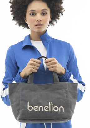 Benetton Gri Kadın El Çantası