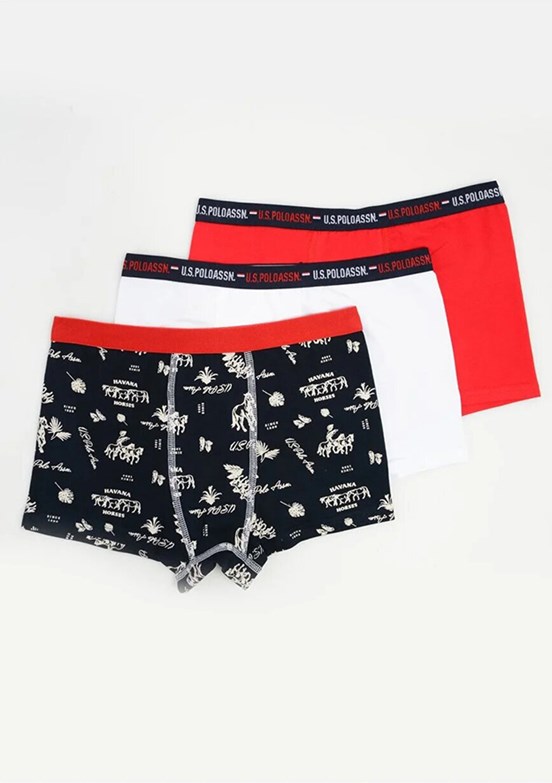 US POLO ASSN Kırmızı Erkek Çocuk Boxer