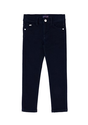 US POLO ASSN - Kız Çocuk Mavi Oversize Jean Pantolon