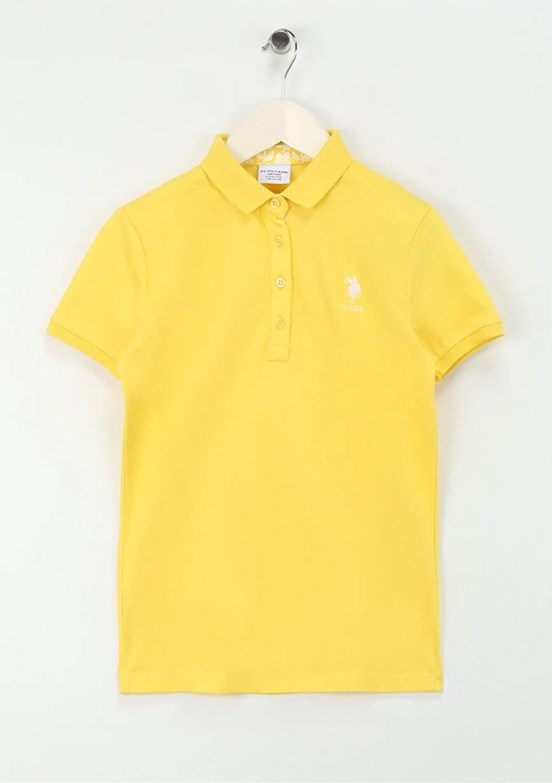 US POLO ASSN Sarı Kız Çocuk Slim T-Shirt