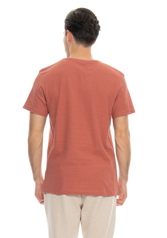 Johnny Joe Pembe Erkek Bisiklet Yaka T-Shirt