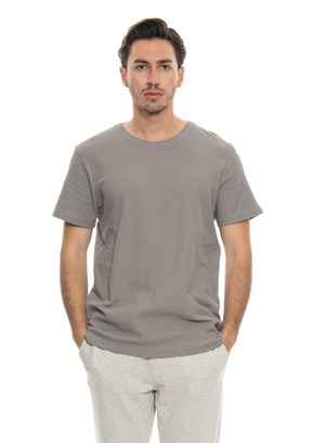 Johnny Joe Gri Erkek Bisiklet Yaka T-Shirt