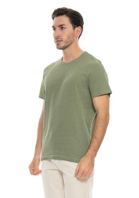 Johnny Joe Yeşil Erkek Bisiklet Yaka T-Shirt