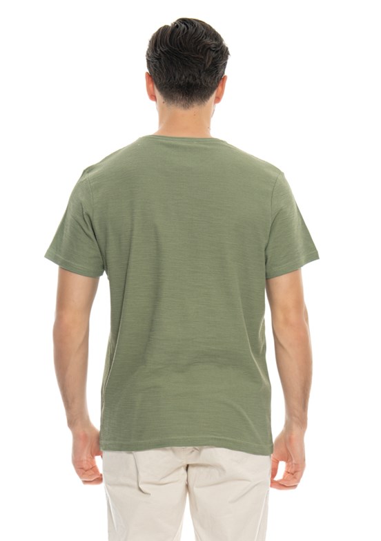 Johnny Joe Yeşil Erkek Bisiklet Yaka T-Shirt
