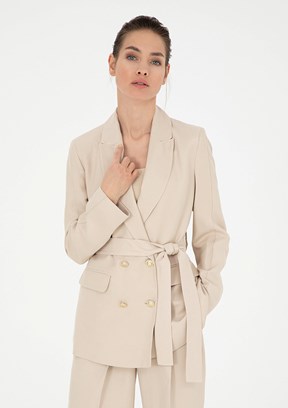 Pierre Cardin Bej Kadın Regular Ceket