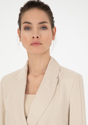 Pierre Cardin Bej Kadın Regular Ceket