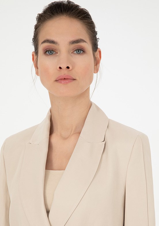 Pierre Cardin Bej Kadın Regular Ceket