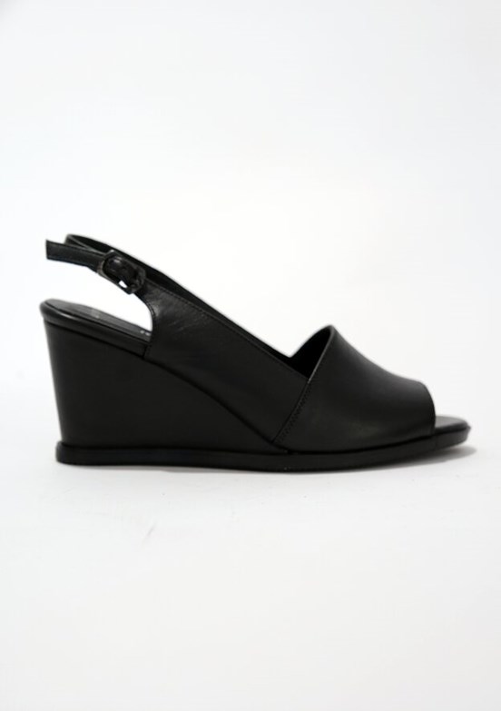 Marine Shoes Siyah Kadın Dolgu Topuk Ayakkabı