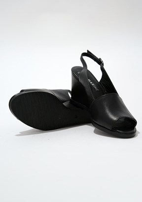Marine Shoes Siyah Kadın Dolgu Topuk Ayakkabı