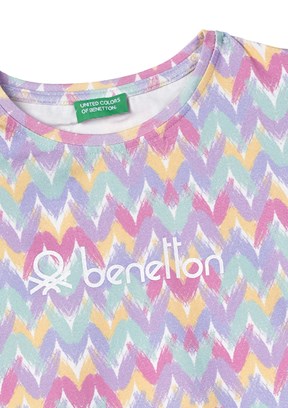 Benetton Çok Renkli Kız Çocuk Basic T-Shirt