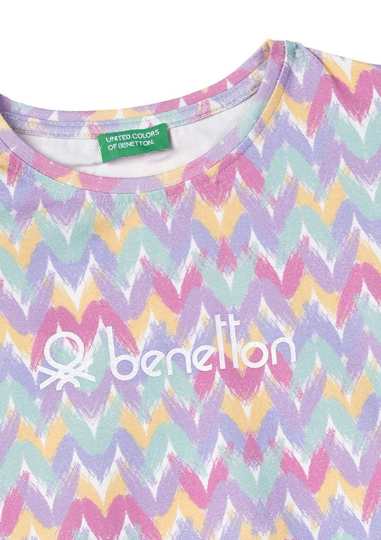 Benetton Çok Renkli Kız Çocuk Basic T-Shirt