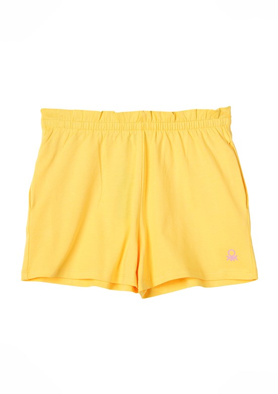 Benetton Sarı Kız Çocuk Basic Şort