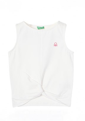 Benetton Beyaz Kız Çocuk Atlet T-Shirt