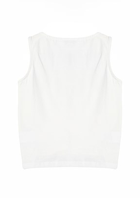 Benetton Beyaz Kız Çocuk Atlet T-Shirt