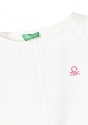Benetton Beyaz Kız Çocuk Atlet T-Shirt