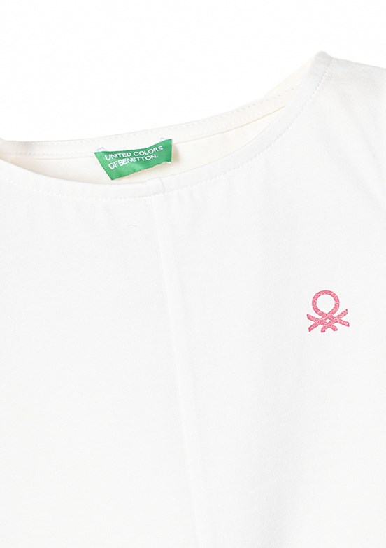 Benetton Beyaz Kız Çocuk Atlet T-Shirt