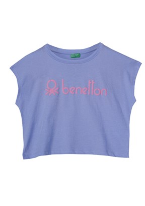 Benetton Mavi Kız Çocuk Basic T-Shirt
