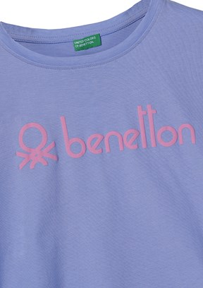 Benetton Mavi Kız Çocuk Basic T-Shirt