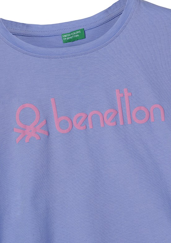 Benetton Mavi Kız Çocuk Basic T-Shirt