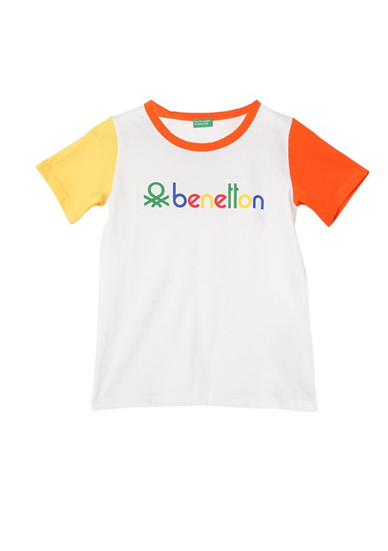 Benetton Beyaz Erkek Çocuk Basic T-Shirt