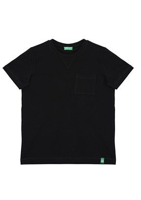 Benetton Siyah Erkek Çocuk Basic T-Shirt