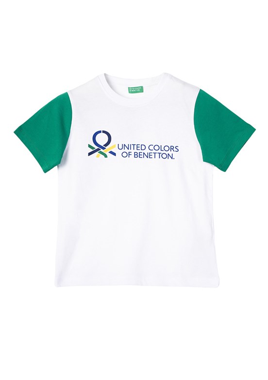 Benetton Beyaz Erkek Çocuk Basic T-Shirt