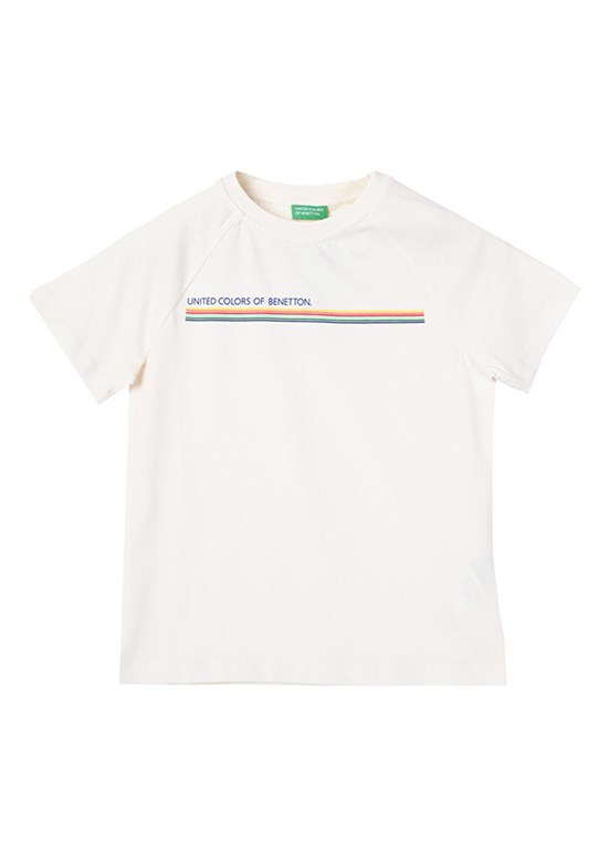 Benetton Beyaz Erkek Çocuk Basic T-Shirt