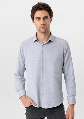 SÜVARİ Gri Erkek Slim Fit Gömlek