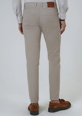 Süvari Bej Erkek Slim Pantolon