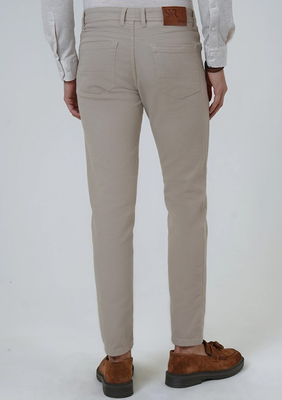 Süvari Bej Erkek Slim Pantolon