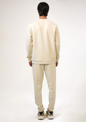 BACKANDBOND Bej Erkek Bisiklet Yaka Sweatshirt
