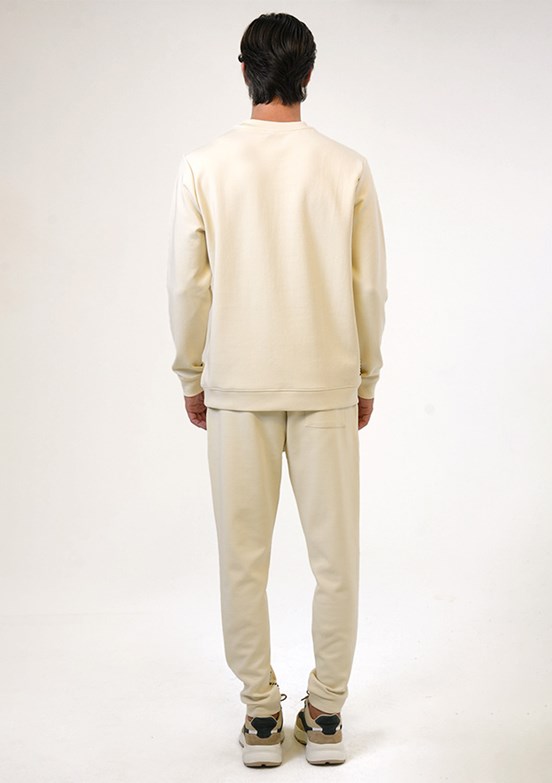 BACKANDBOND Bej Erkek Bisiklet Yaka Sweatshirt