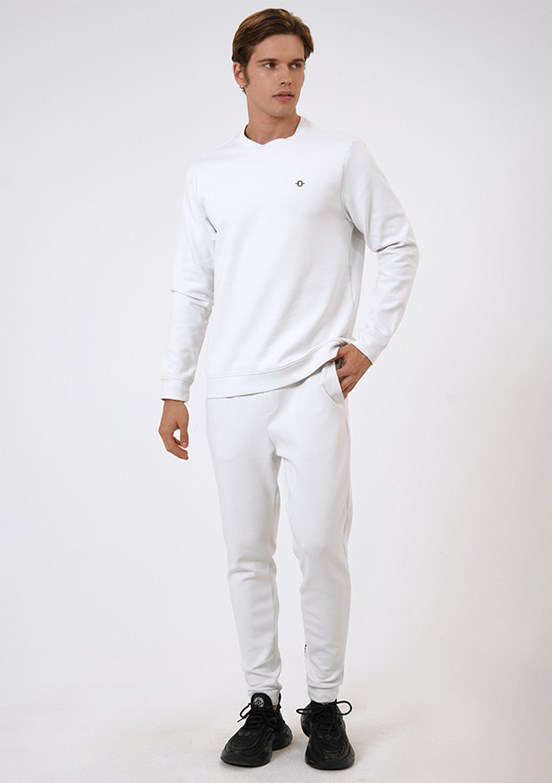 BACKANDBOND Gri Erkek Bisiklet Yaka Sweatshirt