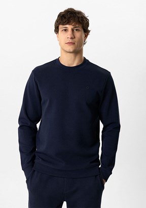 BACKANDBOND Lacivert Erkek Bisiklet Yaka Sweatshirt