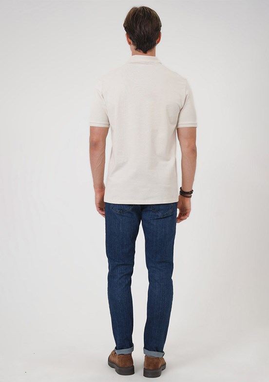 Back & Bond Bej Erkek Polo Yaka T-Shirt