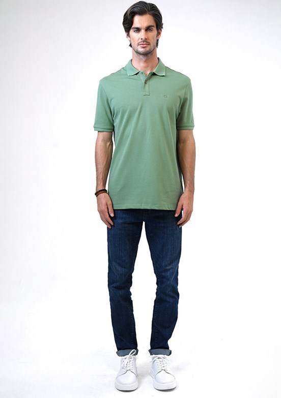 Back & Bond Yeşil Erkek Polo Yaka T-Shirt