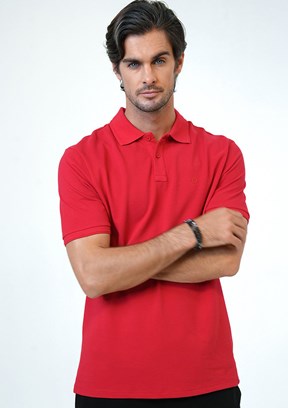 Back & Bond Kırmızı Erkek Polo Yaka T-Shirt