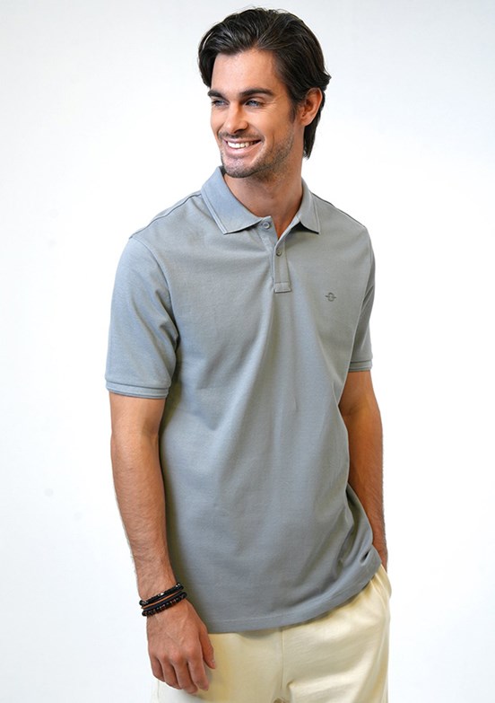 Back & Bond Gri Erkek Polo Yaka T-Shirt