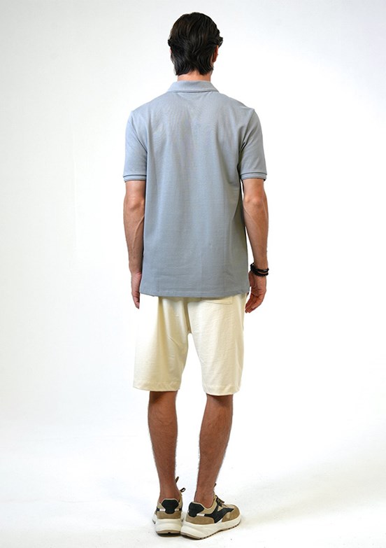 Back & Bond Gri Erkek Polo Yaka T-Shirt