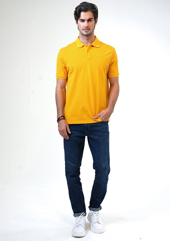 Back & Bond Sarı Erkek Polo Yaka T-Shirt