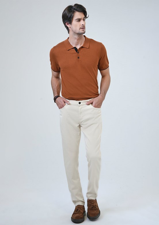 BACKANDBOND Bej Erkek Slim Pantolon