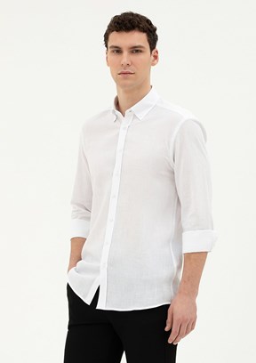 Pierre Cardin Beyaz Erkek Uzun Kol Gömlek