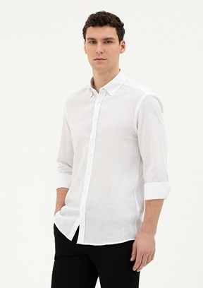 Pierre Cardin Beyaz Erkek Uzun Kol Gömlek