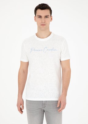 Pierre Cardin Beyaz Erkek Slim T-Shirt