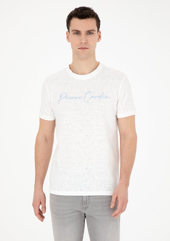 Pierre Cardin Beyaz Erkek Slim T-Shirt