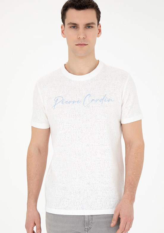 Pierre Cardin Beyaz Erkek Slim T-Shirt