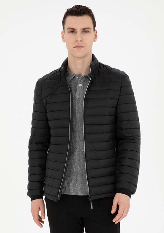 PİERRE CARDİN Siyah Erkek Slim Mont